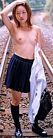 Stripping Japanese schoolgirl Koharu Touno